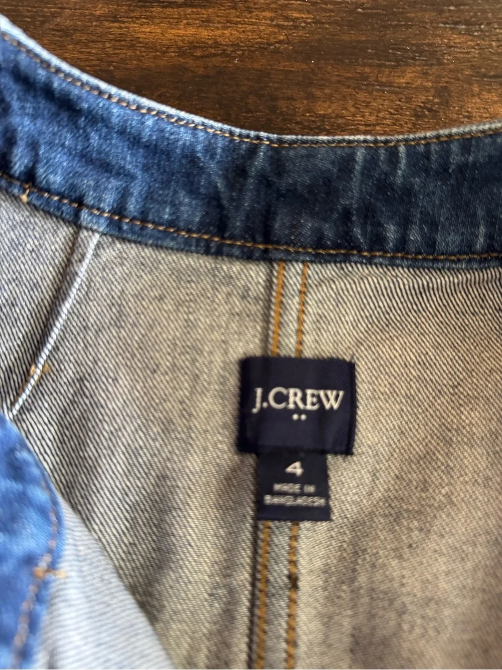 J. Crew Louisa Dark Blue Denim Jacket with Gold Buttons